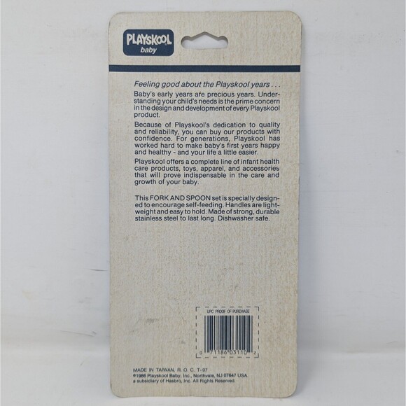 Vintage Playskool Baby Winnie The Pooh Fork And Spoon Set Stainless Steel 1986 - Picture 2 of 3